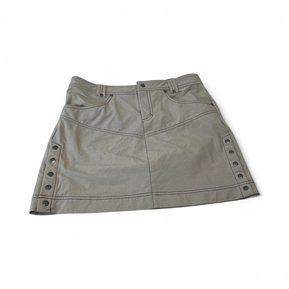 Athleta Tan Mini Skirt with Button Accents